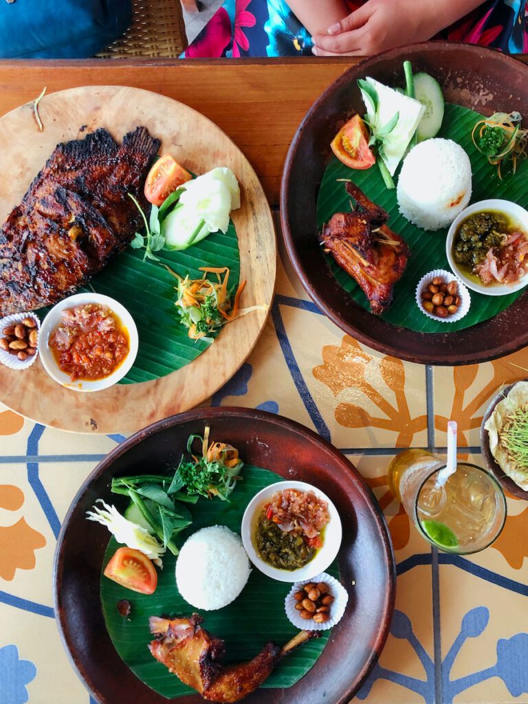 Balinese gerechten opgediend
